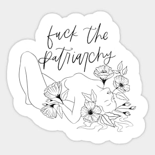 F The Patriarchy Floral Feminine Sticker